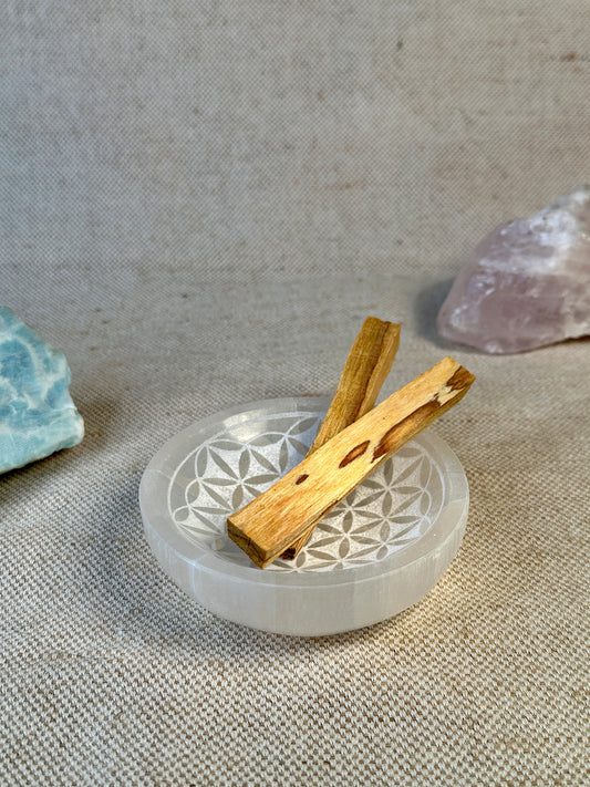 Sélénite - Coupelle Fleur de Vie - 10cm